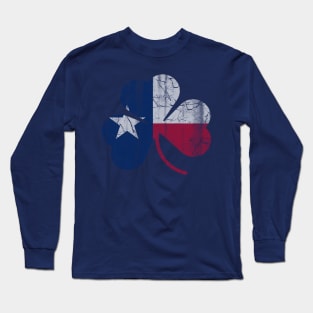 Texas Flag Shamrock Irish St Patricks Day Long Sleeve T-Shirt